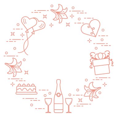 Sevgililer günü: hediye, Balonlar, pasta, kalp, lily