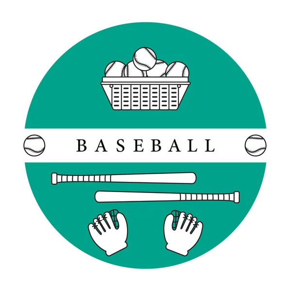 Рукавички, м'ячі, бейсбольні кажани. Бейсбольне обладнання . — стоковий вектор