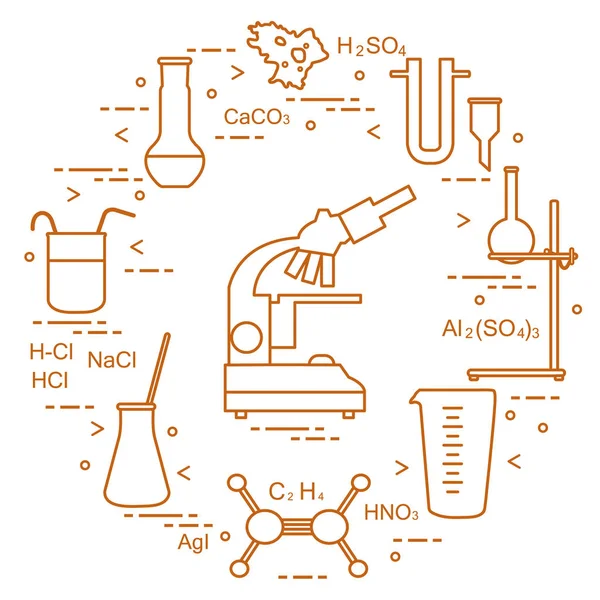 Química científica, elementos educativos . — Vector de stock