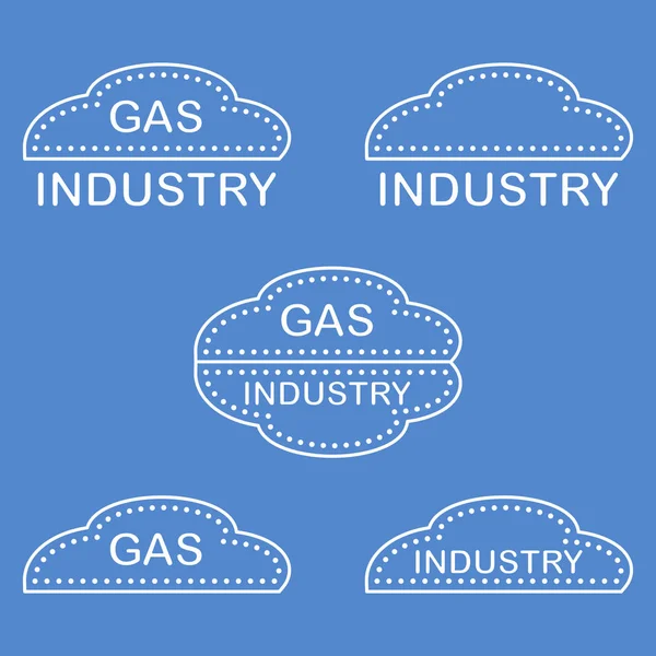 Label, stickers, logos of the gas industry.