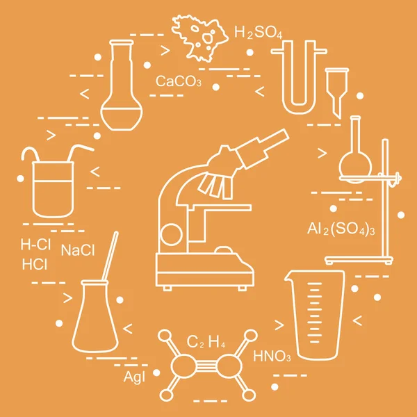 Chemistry scientific, education elements. — Stock Vector