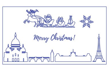 Noel Baba'ya kızak ile Paris'e uçan geyikler