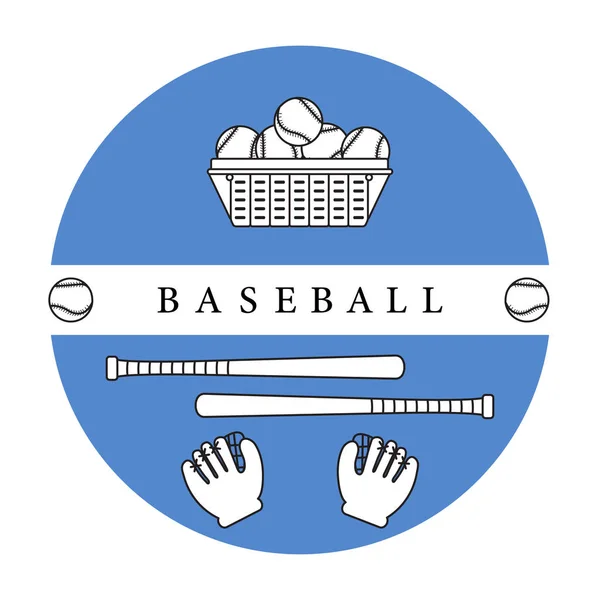 Gants, couilles, battes de baseball. Équipement de baseball . — Image vectorielle