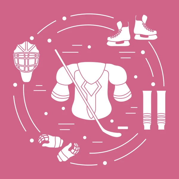 Hockey equipment. Winter sports elements.