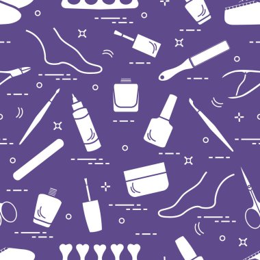 Manikür ve pedikür araçları ve ürünleri güzellik için desen bir