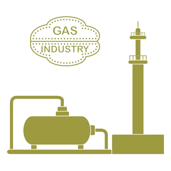 Planta de procesamiento de gas. Tanque de almacenamiento de gas . — Vector de stock