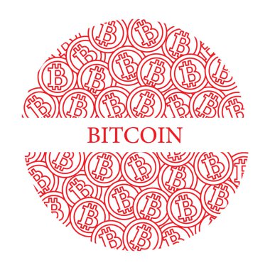 Bitcoins. Dijital para. Blockchain teknoloji.