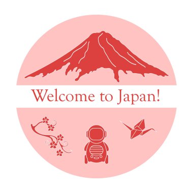 Japonya geleneksel tasarım öğeleri kümesi.