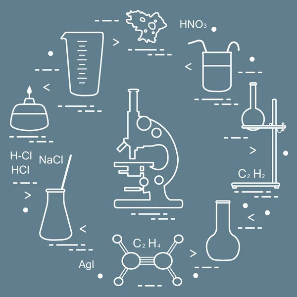 Química científica, elementos educativos . — Archivo Imágenes Vectoriales