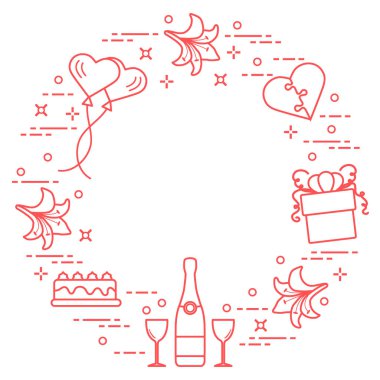 Sevgililer günü: hediye, Balonlar, pasta, kalp, lily