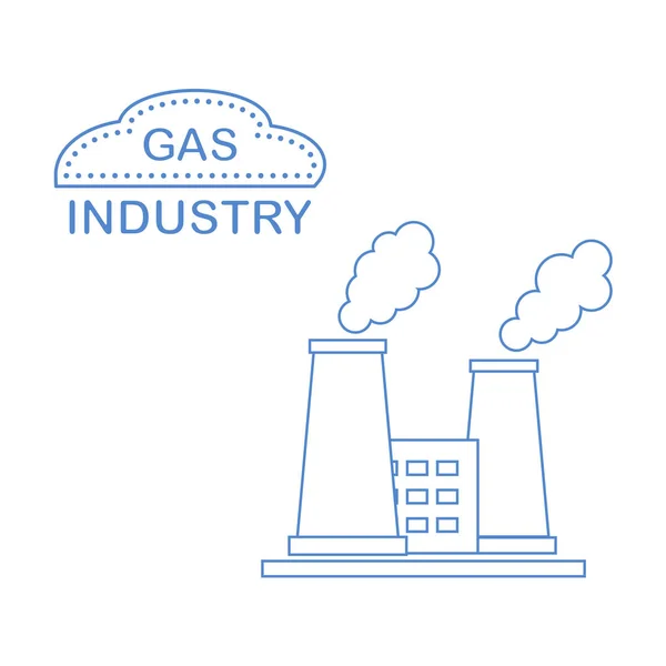 Impianto di trasformazione del gas con camini fumanti . — Vettoriale Stock