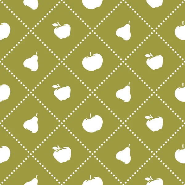 Äpfel und Birnen saftige Früchte. nahtloses Muster. — Stockvektor