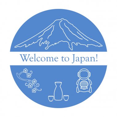 Japonya geleneksel tasarım öğeleri kümesi.