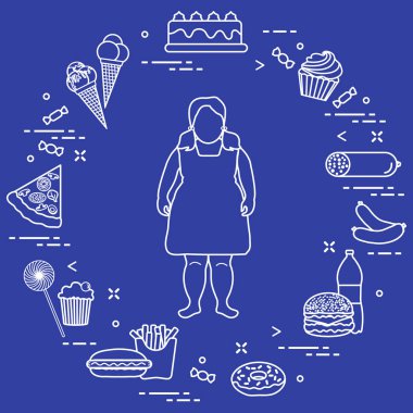 Yeme alışkanlıkları ve şişman kız sağlığa zararlıdır.