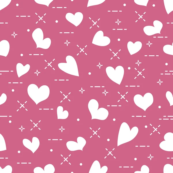 Χαριτωμένο απρόσκοπτη μοτίβο με την καρδιά. Ημέρα του Αγίου Βαλεντίνου — Διανυσματικό Αρχείο