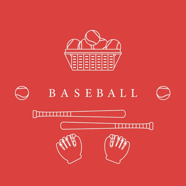 Gants, couilles, battes de baseball. Équipement de baseball . — Image vectorielle