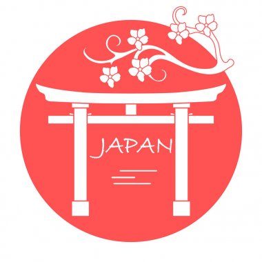 Kiraz çiçekleri ve yakın, ritüel gates Şubesi.