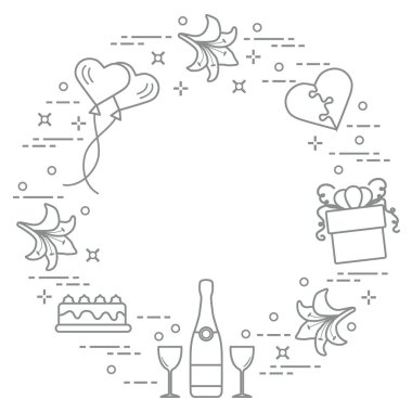 Sevgililer günü: hediye, Balonlar, pasta, kalp, lily