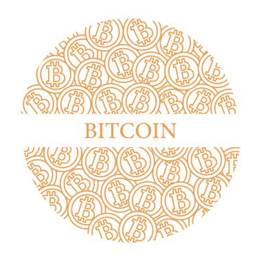 Bitcoins. Dijital para. Blockchain teknoloji.