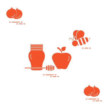 Apple Rosh Hashanah, nar, arı bal. Geleneksel J