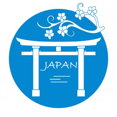 Kiraz çiçekleri ve yakın, ritüel gates Şubesi.