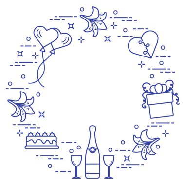 Sevgililer günü: hediye, Balonlar, pasta, kalp, lily