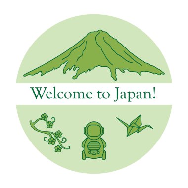 Japonya geleneksel tasarım öğeleri kümesi.