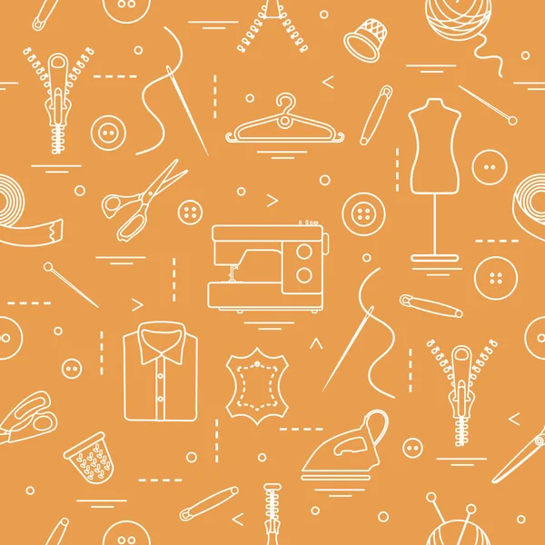 Patrón con herramientas y accesorios para coser . — Vector de stock