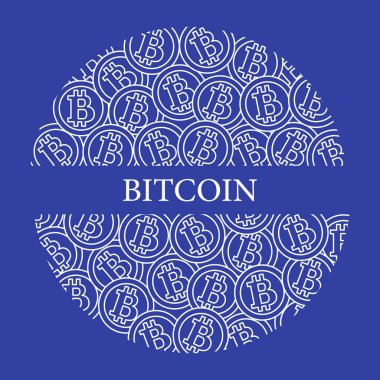 Bitcoins. Dijital para. Blockchain teknoloji.