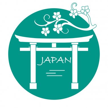 Kiraz çiçekleri ve yakın, ritüel gates Şubesi.