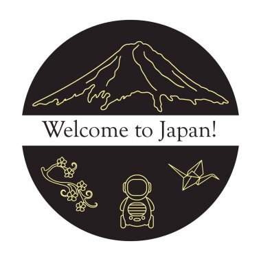 Japonya geleneksel tasarım öğeleri kümesi.