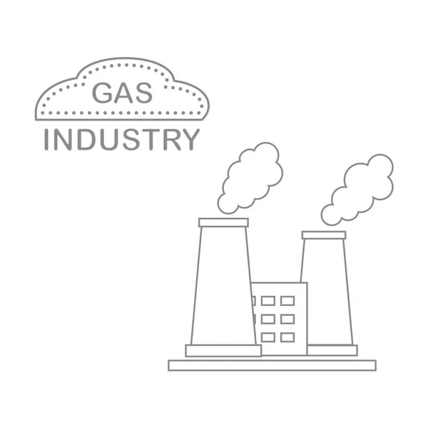 Gazu, przetwarzania roślin z dymiące kominy. — Wektor stockowy