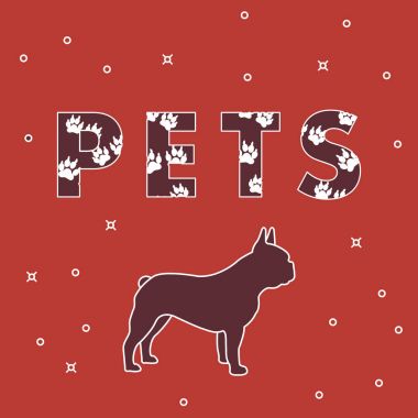 Köpek ve ve yazıt evcil hayvan izleri olan.