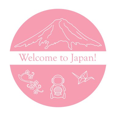 Japonya geleneksel tasarım öğeleri kümesi.