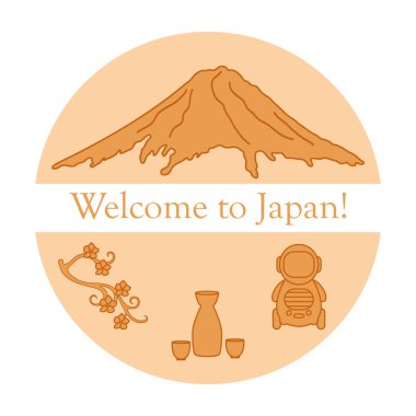 Japonya geleneksel tasarım öğeleri kümesi.