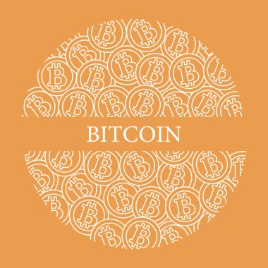 Bitcoins. Dijital para. Blockchain teknoloji.