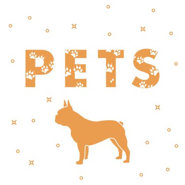 Köpek ve ve yazıt evcil hayvan izleri olan.