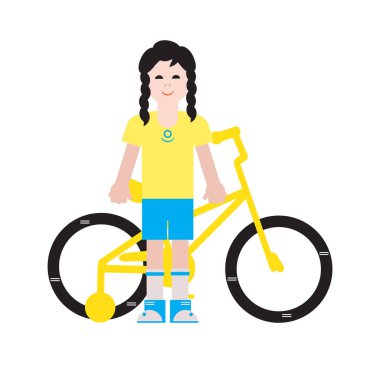 Kız ve onu bisiklet.