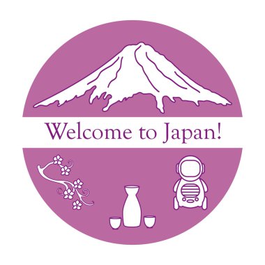 Japonya geleneksel tasarım öğeleri kümesi.