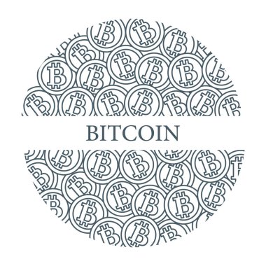 Bitcoins. Dijital para. Blockchain teknoloji.