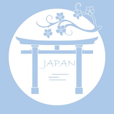 Kiraz çiçekleri ve yakın, ritüel gates Şubesi.