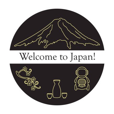 Japonya geleneksel tasarım öğeleri kümesi.