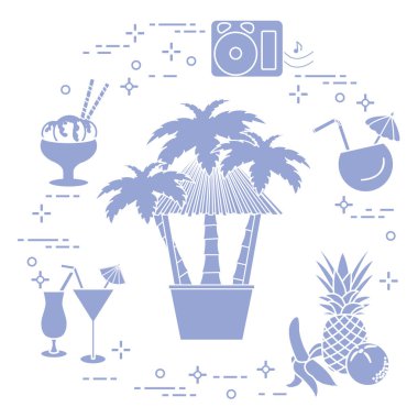 Bar beach, kokteyller, dondurma, meyve.