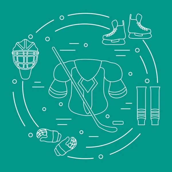 Hockey equipment. Winter sports elements.