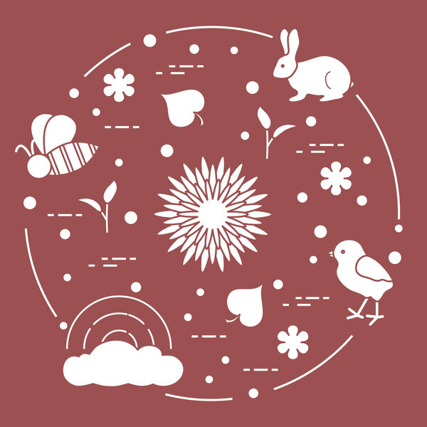 Радуга, курица, кролик, пчела. Весенняя тема
.