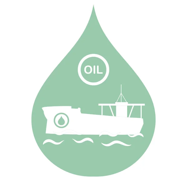 Queda no interior da qual um petroleiro transporta petróleo . — Vetor de Stock