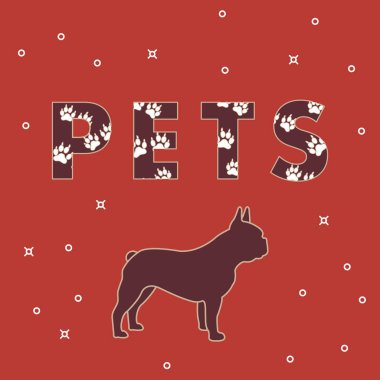 Köpek ve ve yazıt evcil hayvan izleri olan.