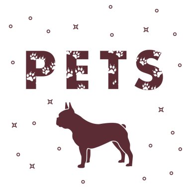 Köpek ve ve yazıt evcil hayvan izleri olan.