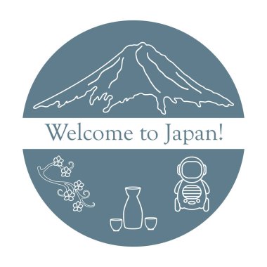 Japonya geleneksel tasarım öğeleri kümesi.