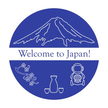 Japonya geleneksel tasarım öğeleri kümesi.